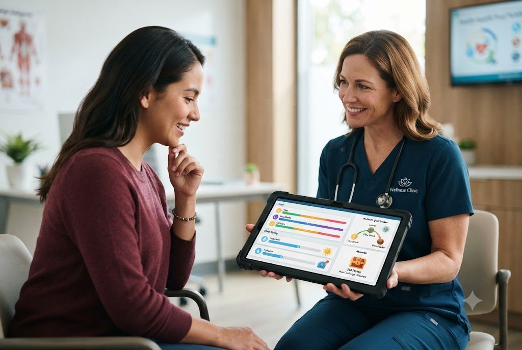 gamification in healthcare showing patient progress tracking and rewards system