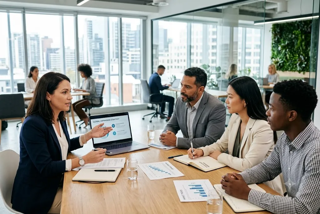 Professional meeting showing how to become a consultant in today's business environment