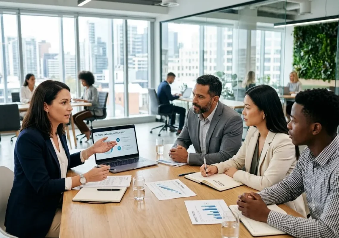 Professional meeting showing how to become a consultant in today's business environment